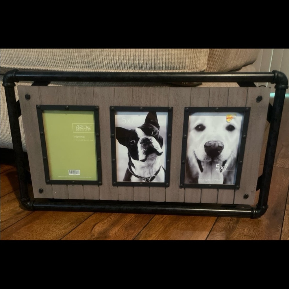 Hobby Lobby Industrial Wood and Black Triple Frame
